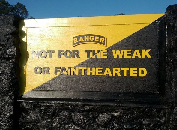 Sign at entrance to US Army Ranger Schoo