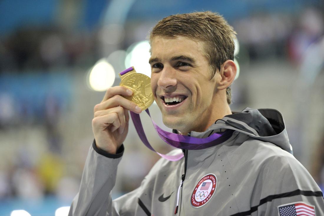 Michael Phelps with medal
