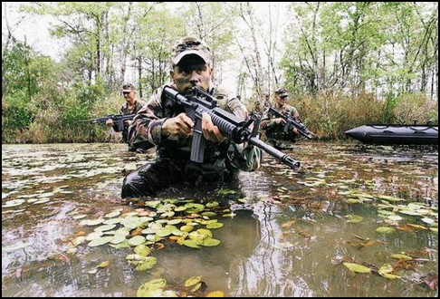 US Army Ranger in Swamp