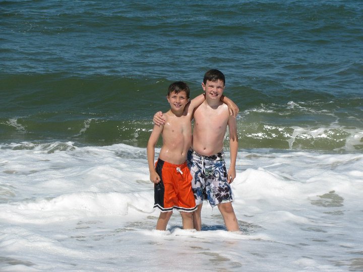 Gavin and Riley in the water