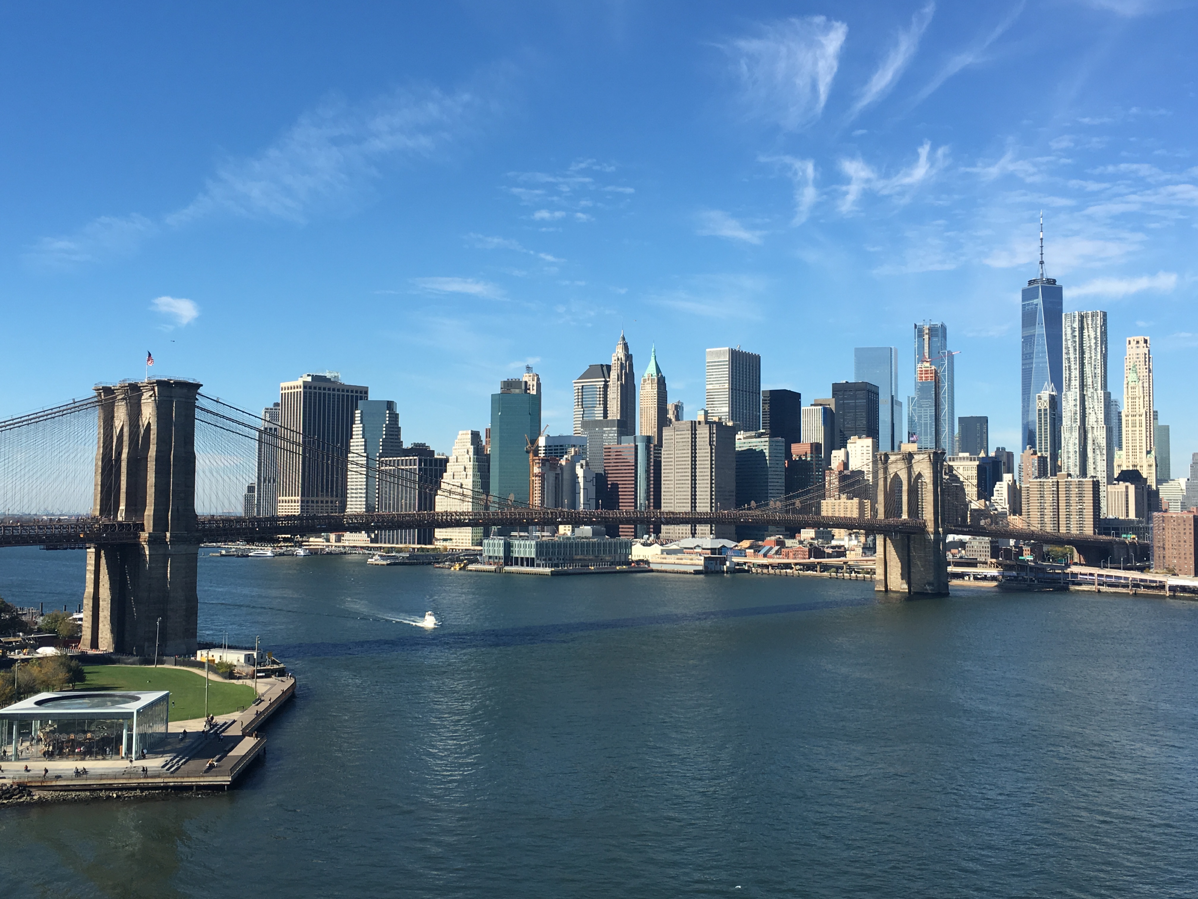 Manhattan Skyline and Brooklyn Bridge taken from Manhattan Bridge