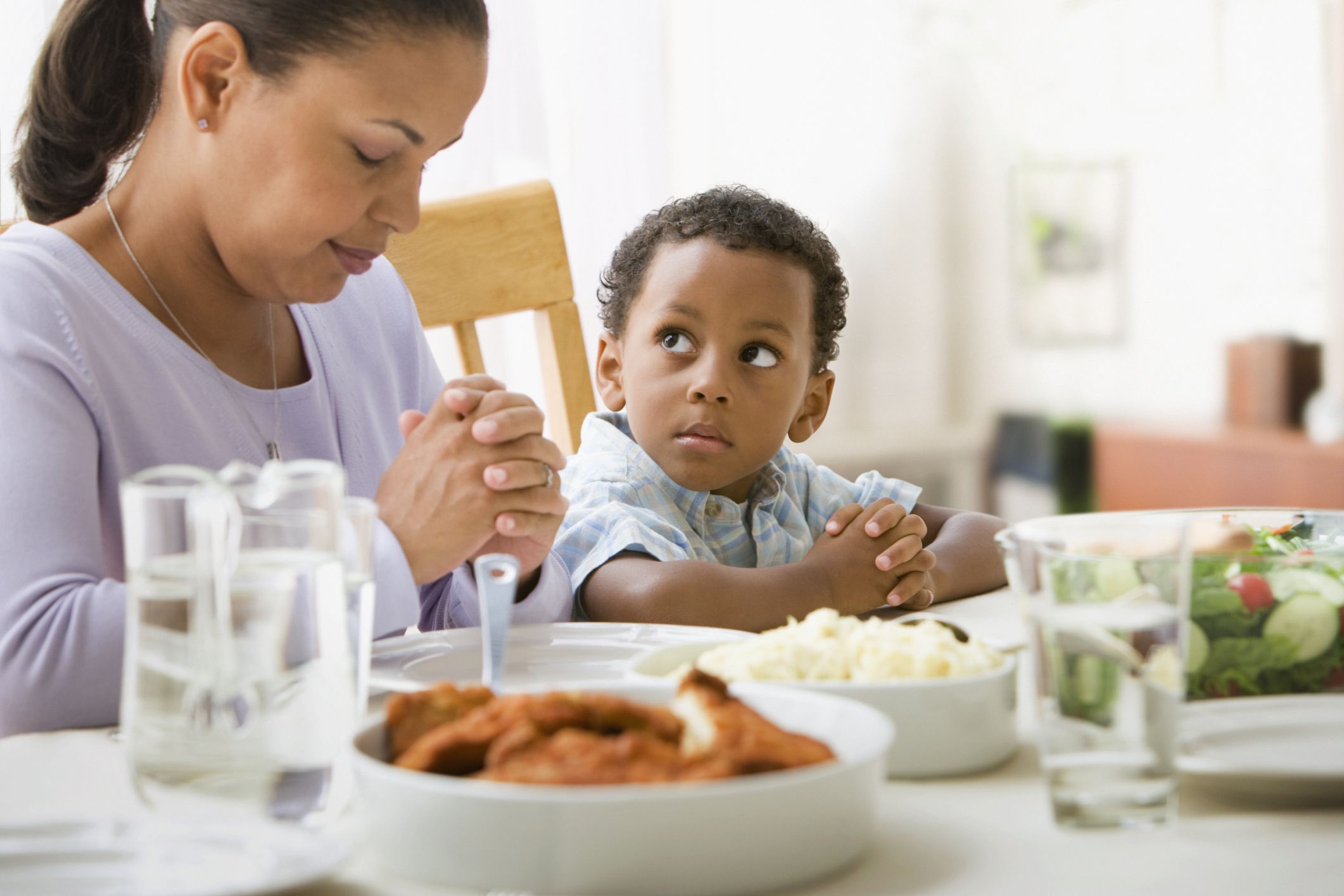 Praying before a meal